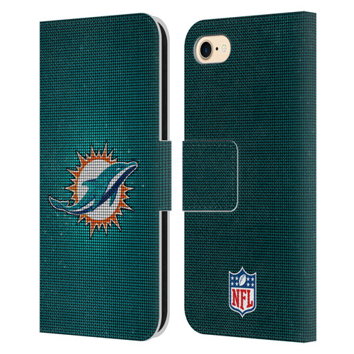 NFL Miami Dolphins Artwork LED Leather Book Wallet Case Cover For Apple iPhone 7 / 8 / SE 2020 & 2022