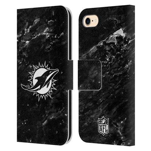 NFL Miami Dolphins Artwork Marble Leather Book Wallet Case Cover For Apple iPhone 7 / 8 / SE 2020 & 2022