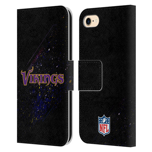 NFL Minnesota Vikings Logo Blur Leather Book Wallet Case Cover For Apple iPhone 7 / 8 / SE 2020 & 2022
