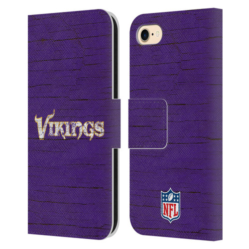 NFL Minnesota Vikings Logo Distressed Look Leather Book Wallet Case Cover For Apple iPhone 7 / 8 / SE 2020 & 2022 NFL Minnesota Vikings Logo Distressed Look Leather Book Wallet Case Cover For Apple iPhone 7 / 8 / SE 2020 & 2022