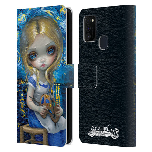 Strangeling Art Impressionist Night Leather Book Wallet Case Cover For Samsung Galaxy M30s (2019)/M21 (2020)