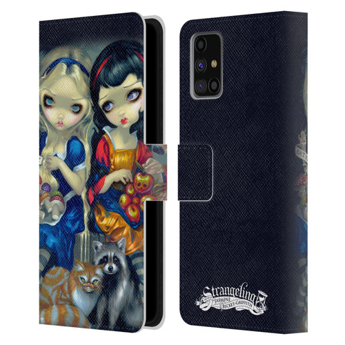 Strangeling Art Girls With Cat And Raccoon Leather Book Wallet Case Cover For Samsung Galaxy M31s (2020)