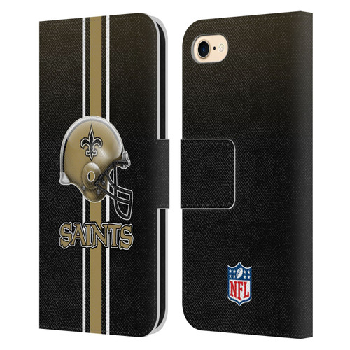 NFL New Orleans Saints Logo Helmet Leather Book Wallet Case Cover For Apple iPhone 7 / 8 / SE 2020 & 2022