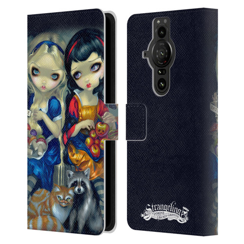 Strangeling Art Girls With Cat And Raccoon Leather Book Wallet Case Cover For Sony Xperia Pro-I
