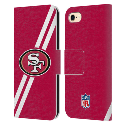 NFL San Francisco 49Ers Logo Stripes Leather Book Wallet Case Cover For Apple iPhone 7 / 8 / SE 2020 & 2022 NFL San Francisco 49Ers Logo Stripes Leather Book Wallet Case Cover For Apple iPhone 7 / 8 / SE 2020 & 2022