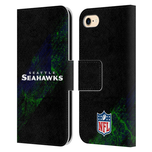 NFL Seattle Seahawks Logo Blur Leather Book Wallet Case Cover For Apple iPhone 7 / 8 / SE 2020 & 2022