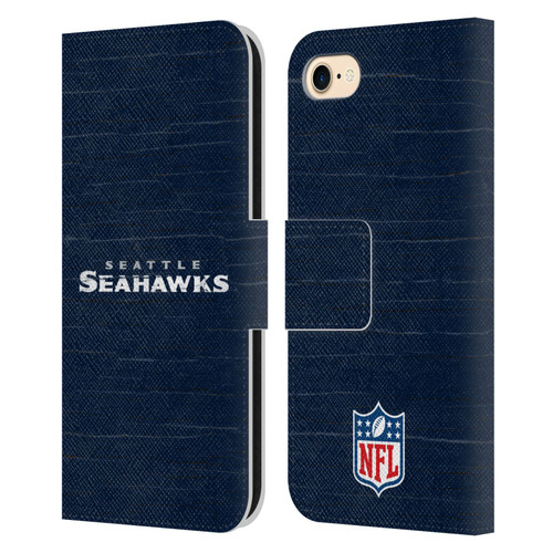 NFL Seattle Seahawks Logo Distressed Look Leather Book Wallet Case Cover For Apple iPhone 7 / 8 / SE 2020 & 2022