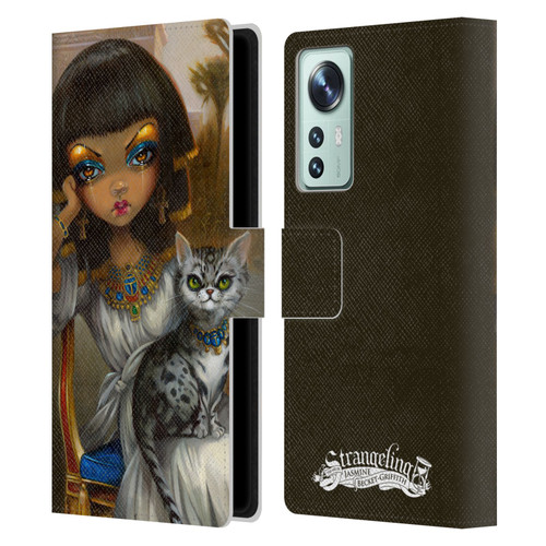 Strangeling Art Egyptian Girl with Cat Leather Book Wallet Case Cover For Xiaomi 12