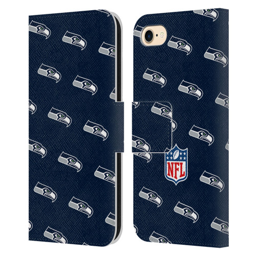 NFL Seattle Seahawks Artwork Patterns Leather Book Wallet Case Cover For Apple iPhone 7 / 8 / SE 2020 & 2022