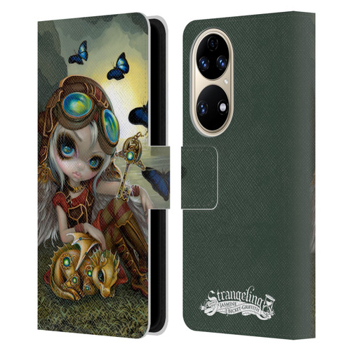 Strangeling Dragon Steampunk Fairy Leather Book Wallet Case Cover For Huawei P50