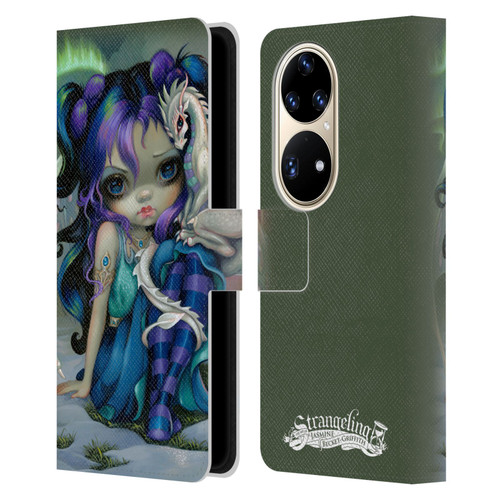 Strangeling Dragon Frost Winter Fairy Leather Book Wallet Case Cover For Huawei P50 Pro