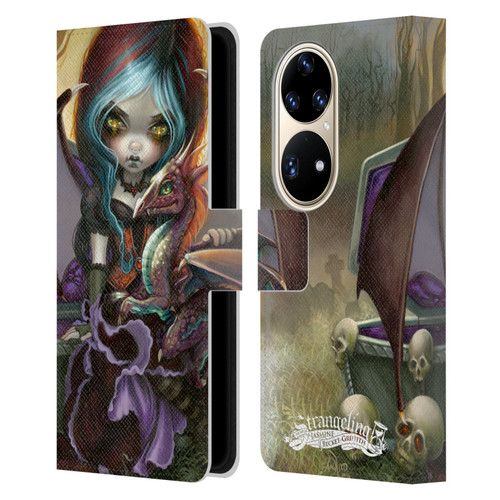 Strangeling Dragon Vampire Fairy Leather Book Wallet Case Cover For Huawei P50 Pro