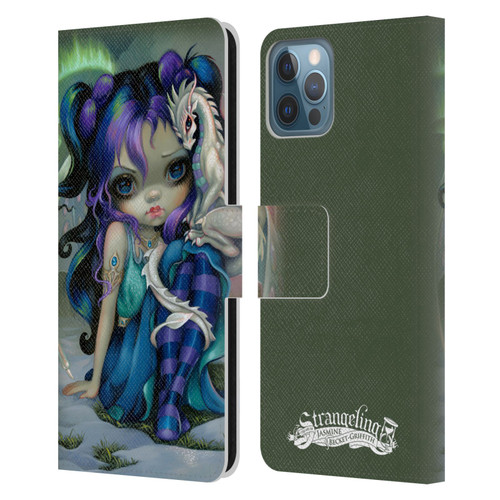 Strangeling Dragon Frost Winter Fairy Leather Book Wallet Case Cover For Apple iPhone 12 / iPhone 12 Pro