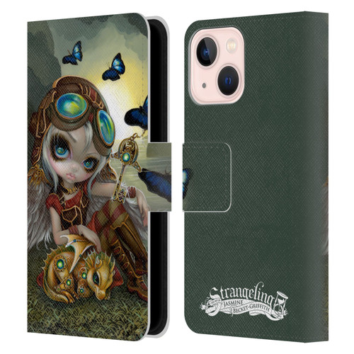 Strangeling Dragon Steampunk Fairy Leather Book Wallet Case Cover For Apple iPhone 13 Mini