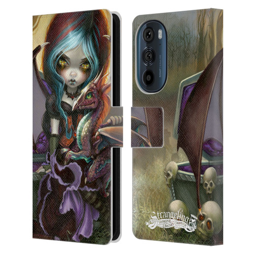 Strangeling Dragon Vampire Fairy Leather Book Wallet Case Cover For Motorola Edge 30