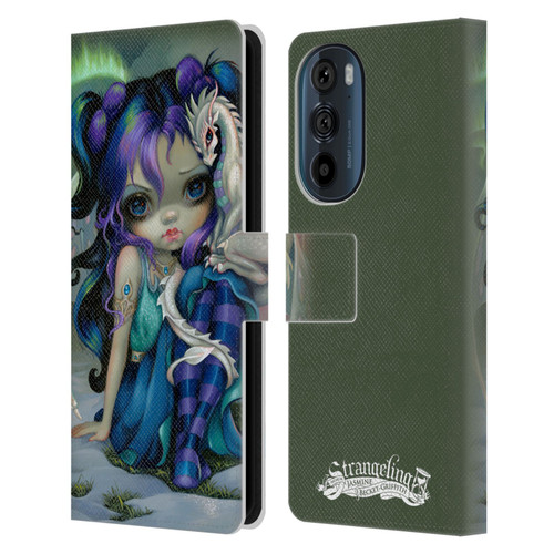 Strangeling Dragon Frost Winter Fairy Leather Book Wallet Case Cover For Motorola Edge 30