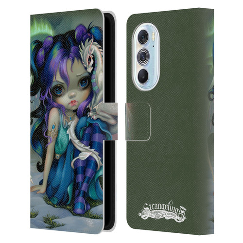 Strangeling Dragon Frost Winter Fairy Leather Book Wallet Case Cover For Motorola Edge X30