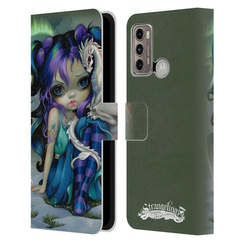Strangeling Dragon Frost Winter Fairy Leather Book Wallet Case Cover For Motorola Moto G60 / Moto G40 Fusion