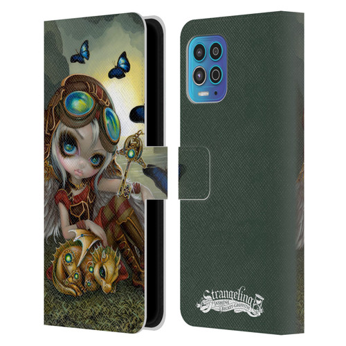 Strangeling Dragon Steampunk Fairy Leather Book Wallet Case Cover For Motorola Moto G100