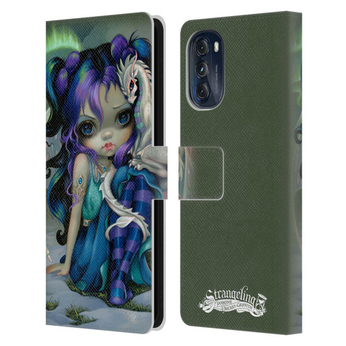 Strangeling Dragon Frost Winter Fairy Leather Book Wallet Case Cover For Motorola Moto G (2022)