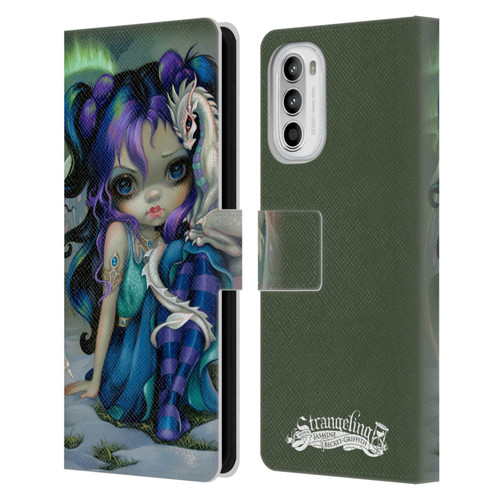Strangeling Dragon Frost Winter Fairy Leather Book Wallet Case Cover For Motorola Moto G52