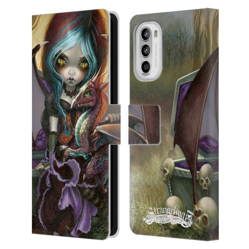 Strangeling Dragon Vampire Fairy Leather Book Wallet Case Cover For Motorola Moto G52