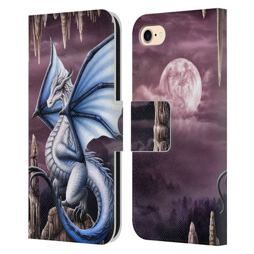 Sarah Richter Fantasy Creatures Blue Dragon Leather Book Wallet Case Cover For Apple iPhone 7 / 8 / SE 2020 & 2022