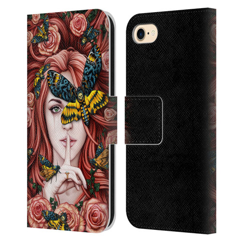 Sarah Richter Fantasy Silent Girl With Red Hair Leather Book Wallet Case Cover For Apple iPhone 7 / 8 / SE 2020 & 2022