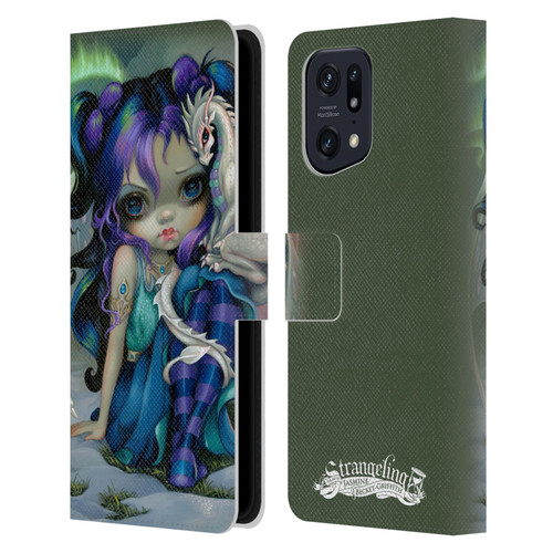 Strangeling Dragon Frost Winter Fairy Leather Book Wallet Case Cover For OPPO Find X5