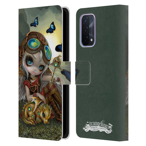 Strangeling Dragon Steampunk Fairy Leather Book Wallet Case Cover For OPPO A54 5G