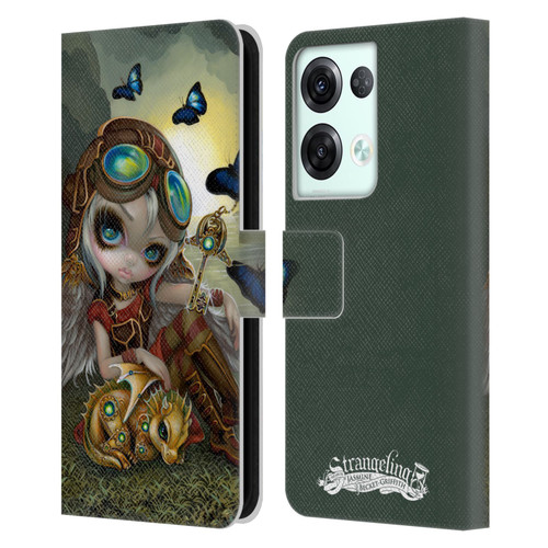 Strangeling Dragon Steampunk Fairy Leather Book Wallet Case Cover For OPPO Reno8 Pro
