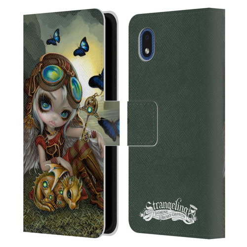 Strangeling Dragon Steampunk Fairy Leather Book Wallet Case Cover For Samsung Galaxy A01 Core (2020)