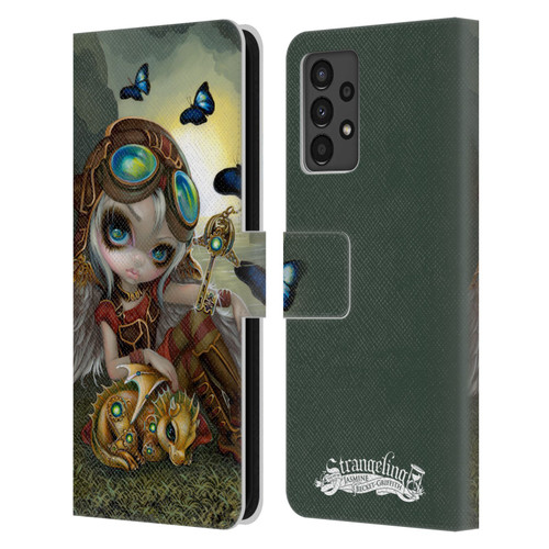 Strangeling Dragon Steampunk Fairy Leather Book Wallet Case Cover For Samsung Galaxy A13 (2022)