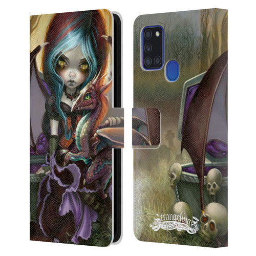 Strangeling Dragon Vampire Fairy Leather Book Wallet Case Cover For Samsung Galaxy A21s (2020)