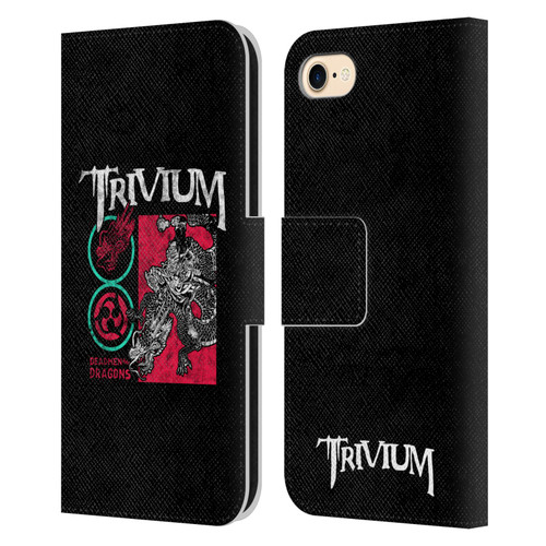 Trivium Graphics Deadmen And Dragons Date Leather Book Wallet Case Cover For Apple iPhone 7 / 8 / SE 2020 & 2022