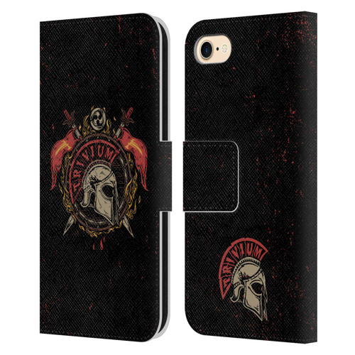 Trivium Graphics Knight Helmet Leather Book Wallet Case Cover For Apple iPhone 7 / 8 / SE 2020 & 2022