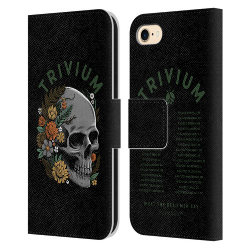 Trivium Graphics Skelly Flower Leather Book Wallet Case Cover For Apple iPhone 7 / 8 / SE 2020 & 2022