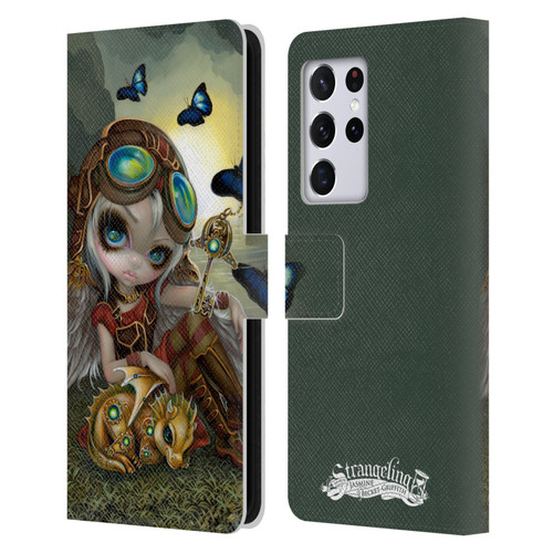 Strangeling Dragon Steampunk Fairy Leather Book Wallet Case Cover For Samsung Galaxy S21 Ultra 5G