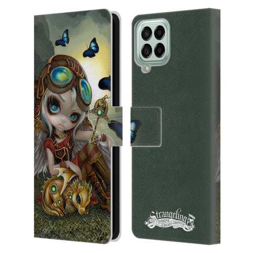 Strangeling Dragon Steampunk Fairy Leather Book Wallet Case Cover For Samsung Galaxy M53 (2022)