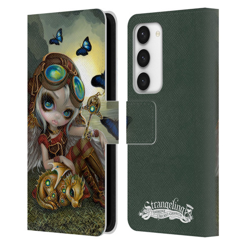Strangeling Dragon Steampunk Fairy Leather Book Wallet Case Cover For Samsung Galaxy S23 5G