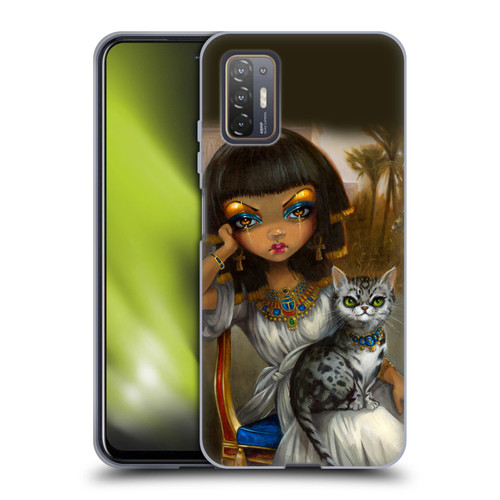 Strangeling Art Egyptian Girl with Cat Soft Gel Case for HTC Desire 21 Pro 5G
