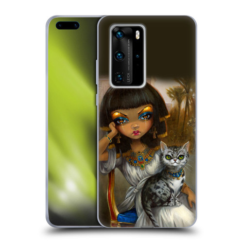 Strangeling Art Egyptian Girl with Cat Soft Gel Case for Huawei P40 Pro / P40 Pro Plus 5G