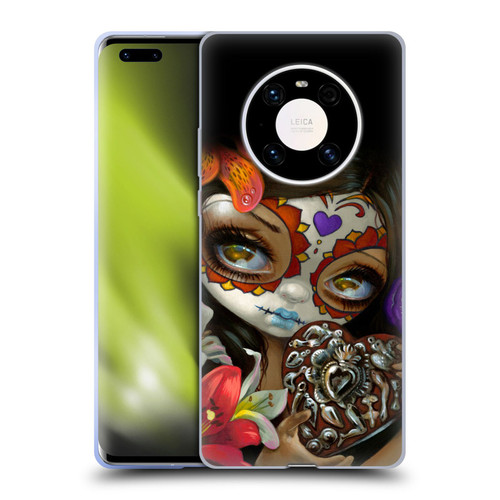 Strangeling Art Day of Dead Heart Charm Soft Gel Case for Huawei Mate 40 Pro 5G