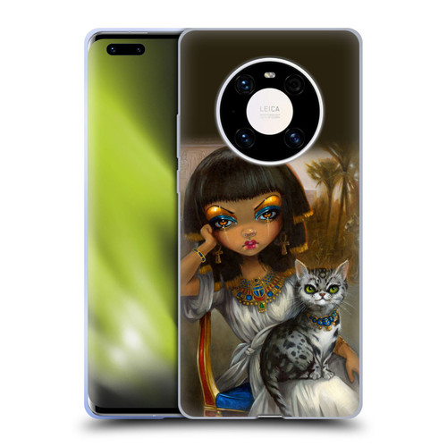 Strangeling Art Egyptian Girl with Cat Soft Gel Case for Huawei Mate 40 Pro 5G