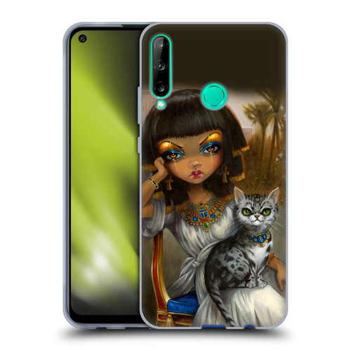 Strangeling Art Egyptian Girl with Cat Soft Gel Case for Huawei P40 lite E
