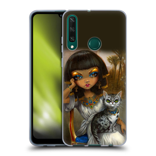 Strangeling Art Egyptian Girl with Cat Soft Gel Case for Huawei Y6p