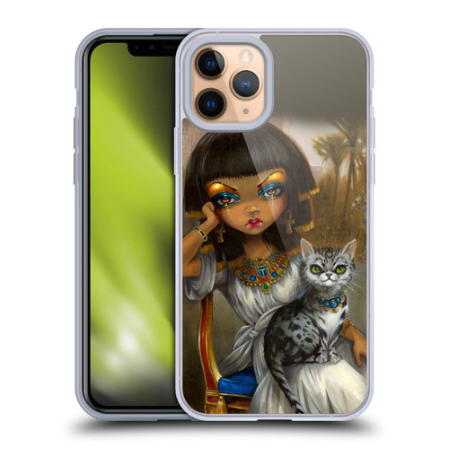 Strangeling Art Egyptian Girl with Cat Soft Gel Case for Apple iPhone 11 Pro