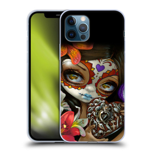 Strangeling Art Day of Dead Heart Charm Soft Gel Case for Apple iPhone 12 / iPhone 12 Pro