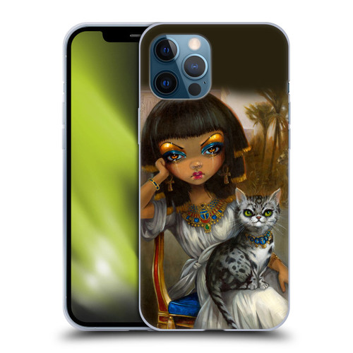 Strangeling Art Egyptian Girl with Cat Soft Gel Case for Apple iPhone 12 Pro Max
