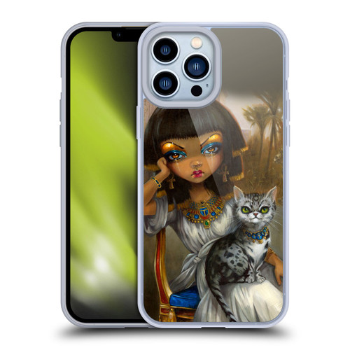 Strangeling Art Egyptian Girl with Cat Soft Gel Case for Apple iPhone 13 Pro Max